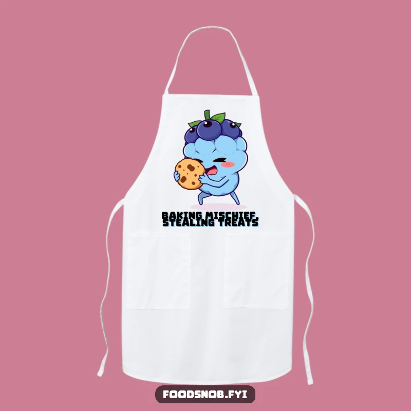 Funny Blueberry Cookie Thief Apron: Cook Up Some Laughs!