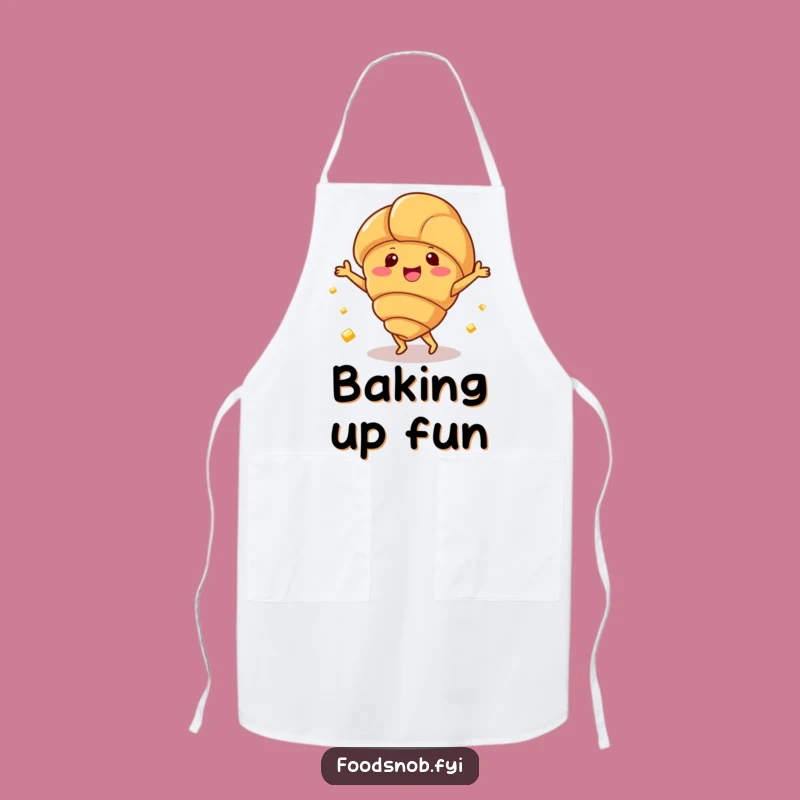 Funny Croissant Dance Apron, Kitchen Fun for Pastry Lovers