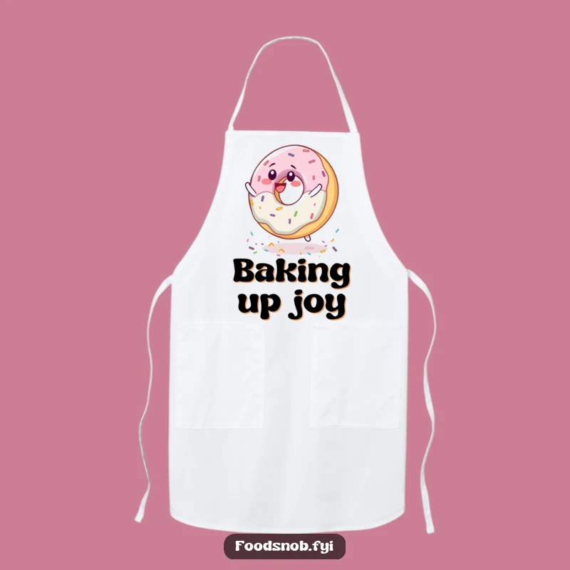 Funny Donut Spinning Apron: Delighted Sprinkle Character Baking Gift