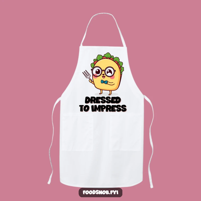 Funny Taco Monocle Apron: Cook with Class and a Sophisticated Taco's Humorous Guard