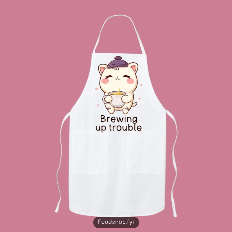 Funny Boba Tea Wink Apron - Playful Drink Kitchen Gift