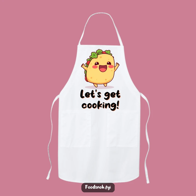 Funny Excited Taco Hop Apron: Cook with Joyful Flair