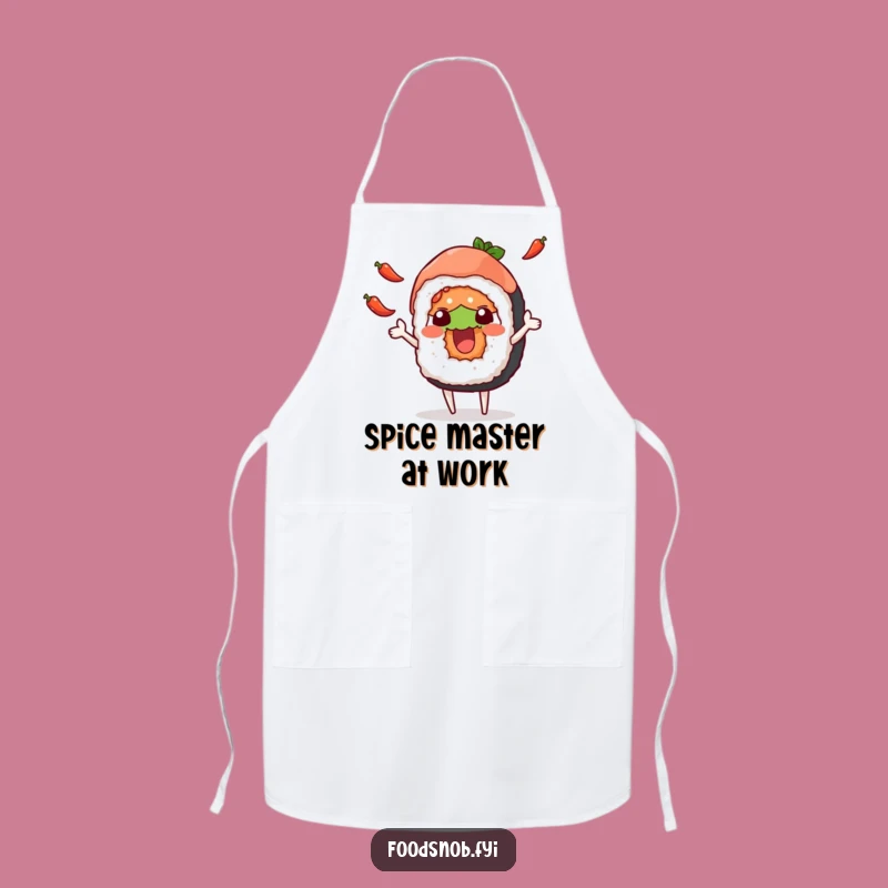 Funny Sushi Juggling Peppers Apron - Chef's Hilarious Cartoon Kitchen Wear