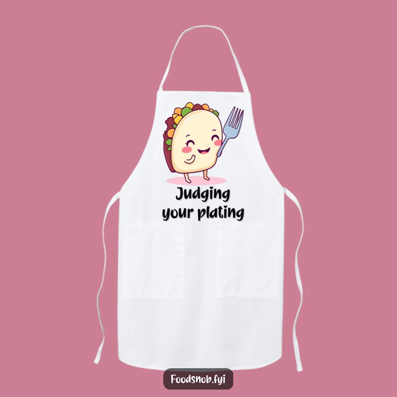 Funny Taco Critiquing Fork Apron: Hilarious Kitchen Cooking Gift