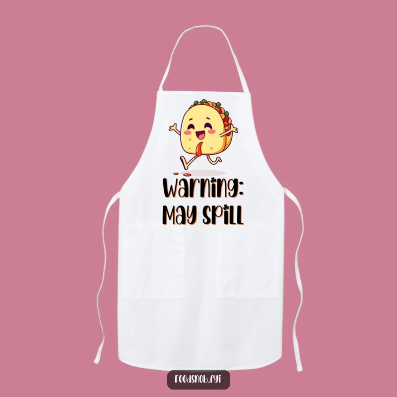 Funny Taco Skipping Salsa Apron - Kitchen Fun for Food Lovers