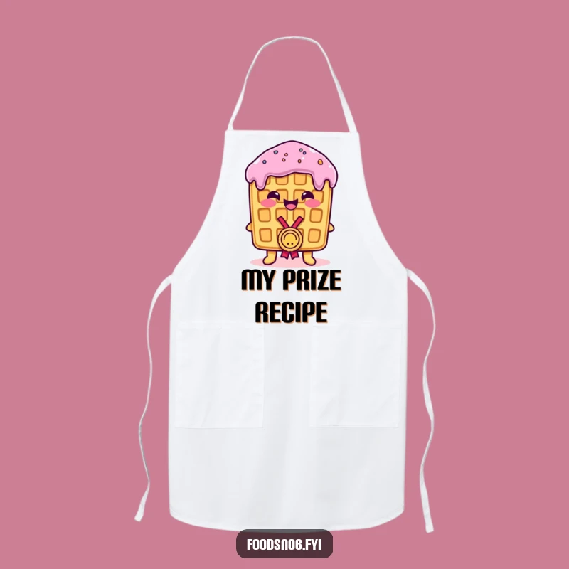 Funny Waffle Medal Apron: Cook with Pride and a Humorous Waffle's Winning Style