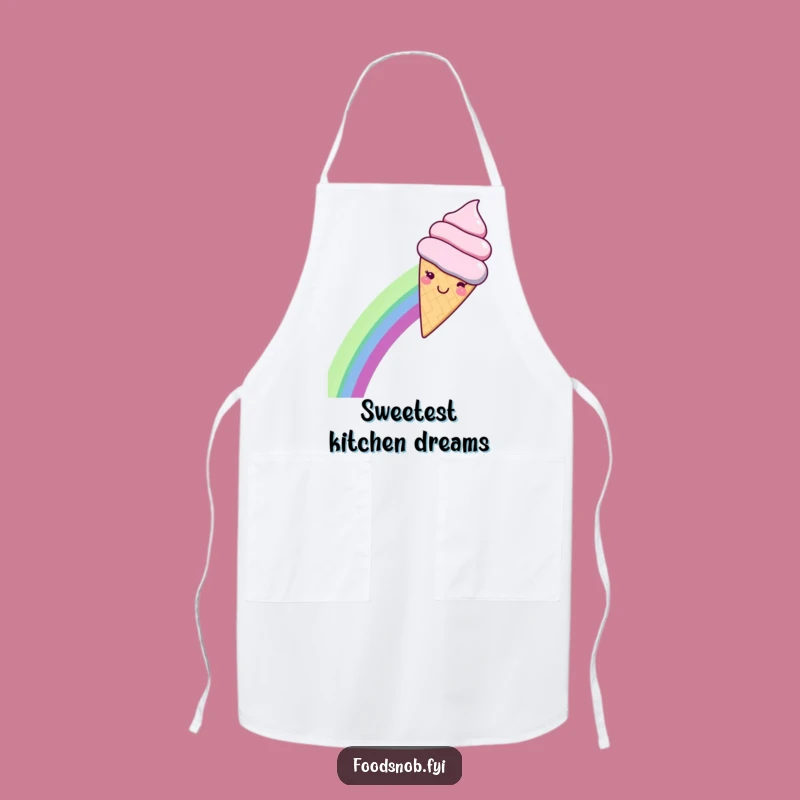 Funny Kawaii Ice Cream Rainbow Slide Apron - Cook with Sweet Cheer!