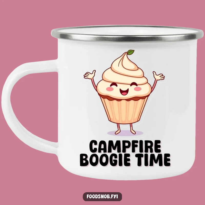 Funny Cupcake Dance Camping Mug: Sweet Treat Adventure - Outdoor Gift