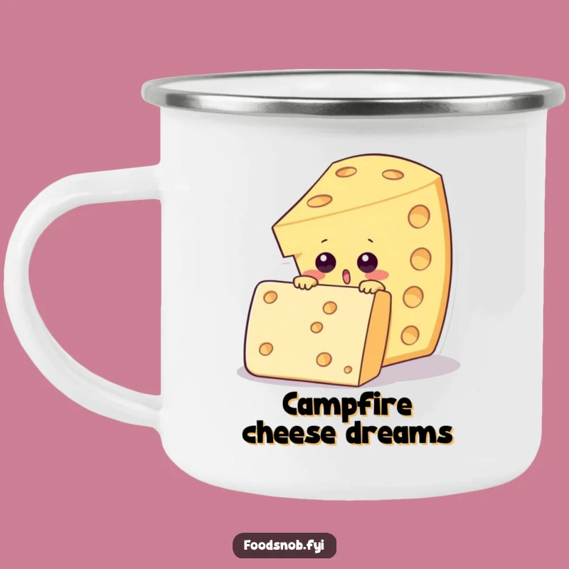 Funny Cheese Wedge Enamel Camping Mug - Trail Snack Surprise