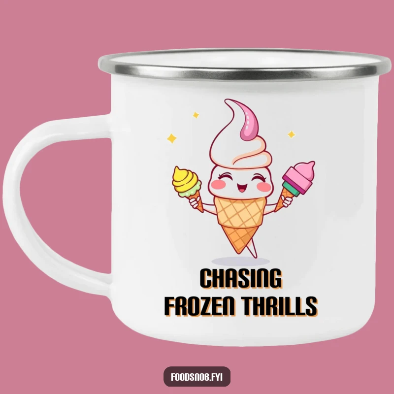 Funny Juggling Ice Cream Camping Mug: Sweet Adventures with Humor