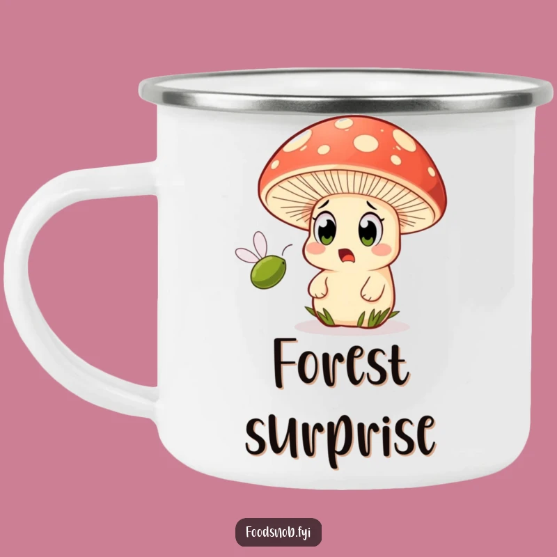 Funny Mushroom Camping Mug: Olive Surprise! Hilarious Outdoor Adventure Drinkware!