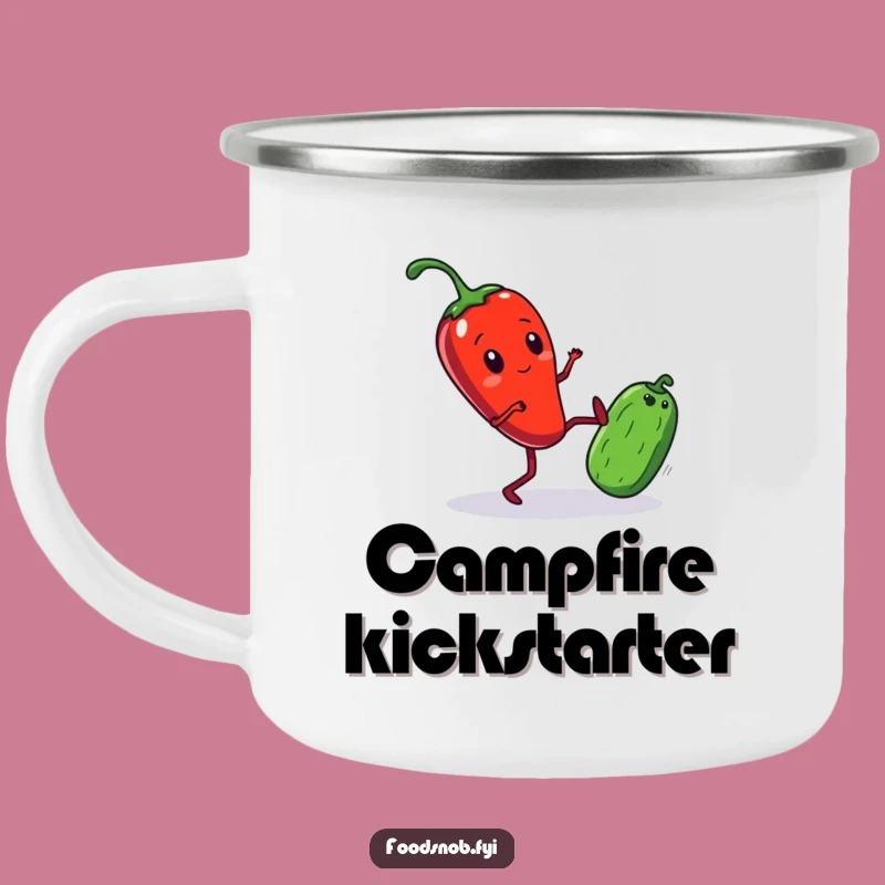 Funny Camping Mug: Kicking Chili Pepper for Outdoor Spice
