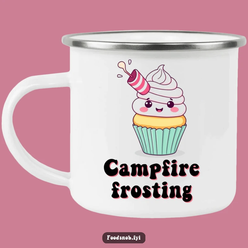 Funny Cupcake Party Camping Mug: Enjoy Festivities with Rugged Frosting and Humor