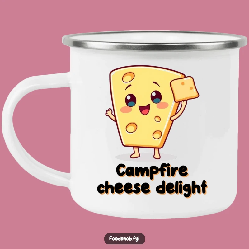 Funny Fancy Cheese Camping Mug: Gourmet Sips Outdoors!