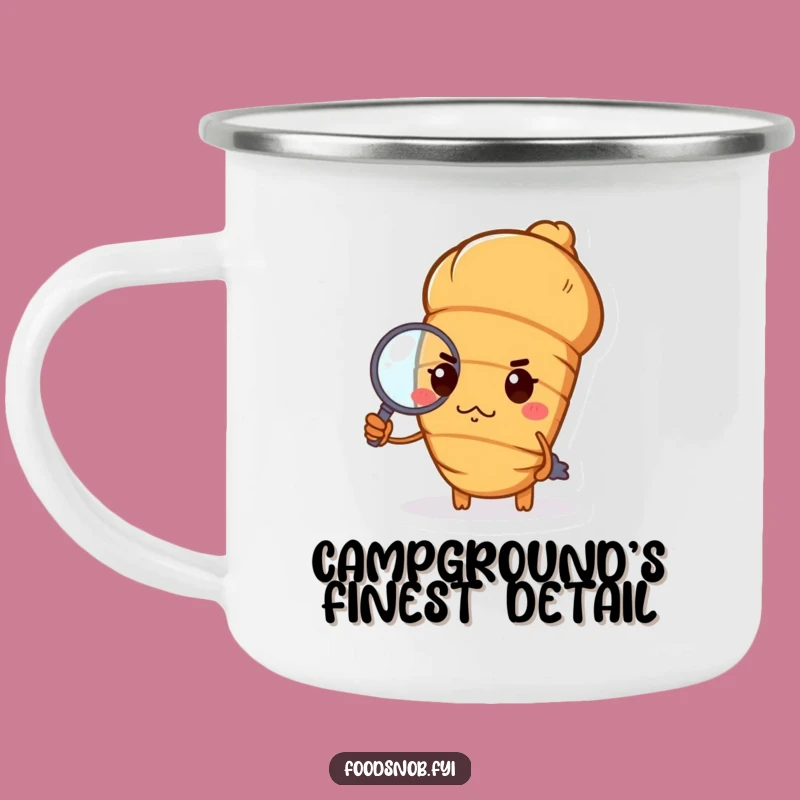 Funny Haughty Croissant Camping Mug: Chic Outdoor Pastry Gift