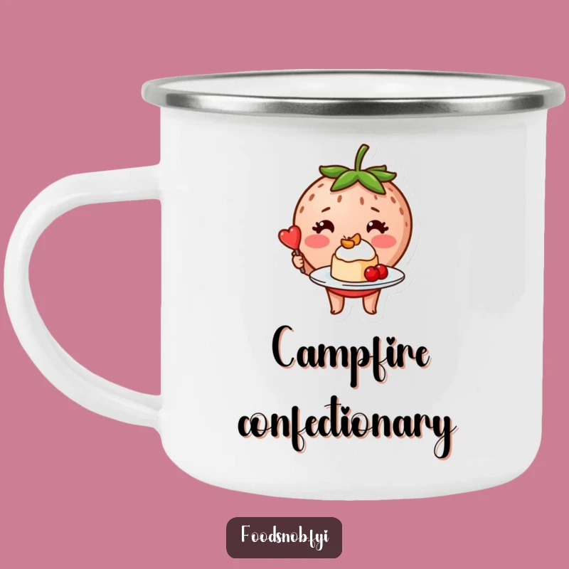 Funny Strawberry Dessert Camping Mug - Cute Outdoor Treat Gift