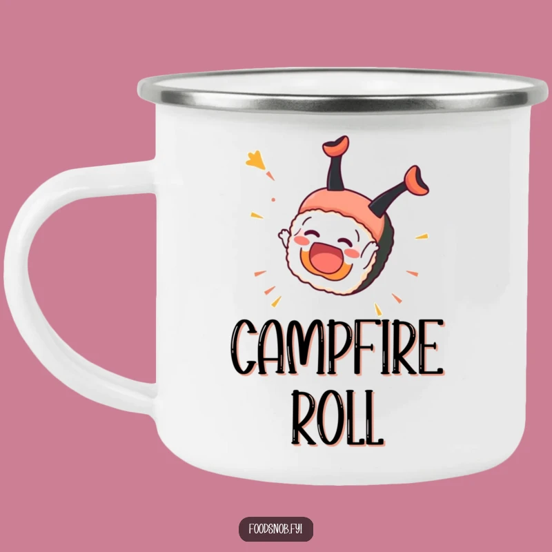 Funny Sushi Somersault Camping Mug: Foodie Adventure - Outdoor Gift