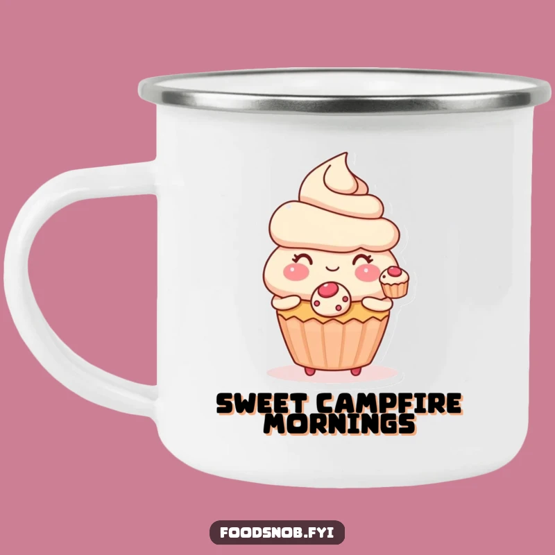 Funny Sweetheart Cupcake Camping Mug: Sweet Sips Outdoors!