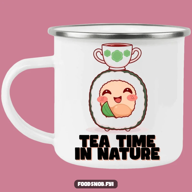 Funny Sushi Tea Camping Mug: Enjoy Serene Sips Outdoors!