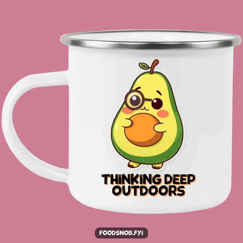 Funny Avocado Monocle Camping Mug, Sophisticated Sips Under the Stars!