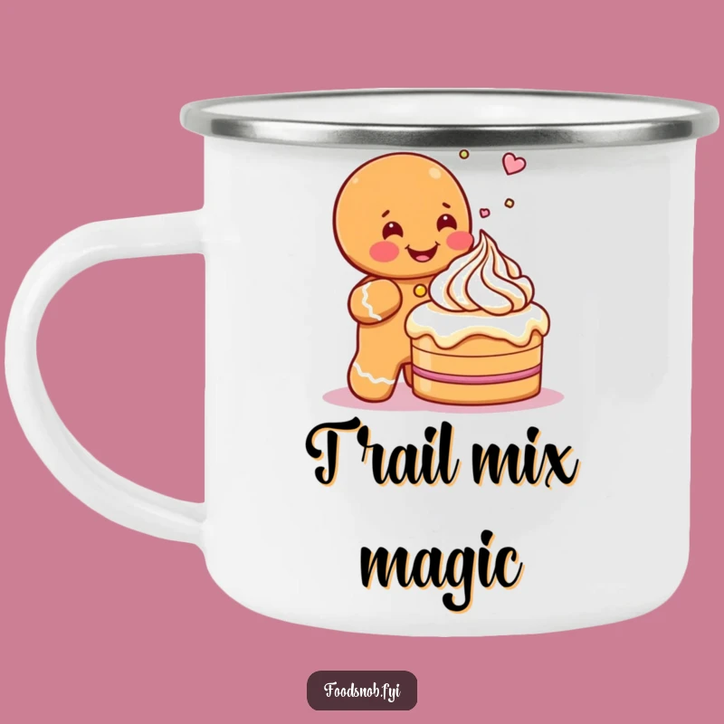 Funny Gingerbread Man Enamel Camping Mug - Trailside Sweet Treat