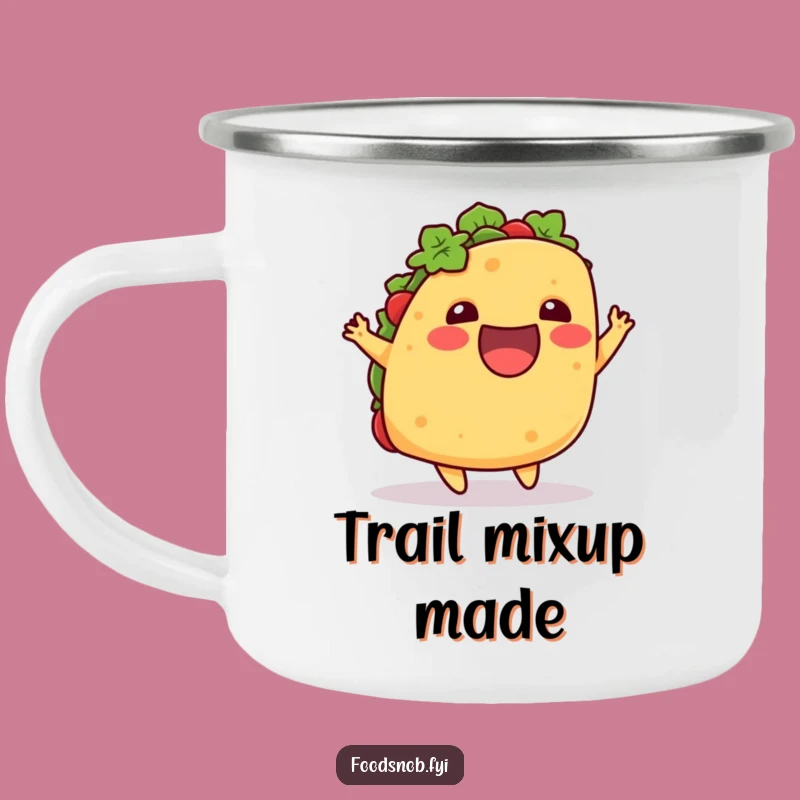 Adventure-Ready Funny Excited Taco Hop Camping Mug
