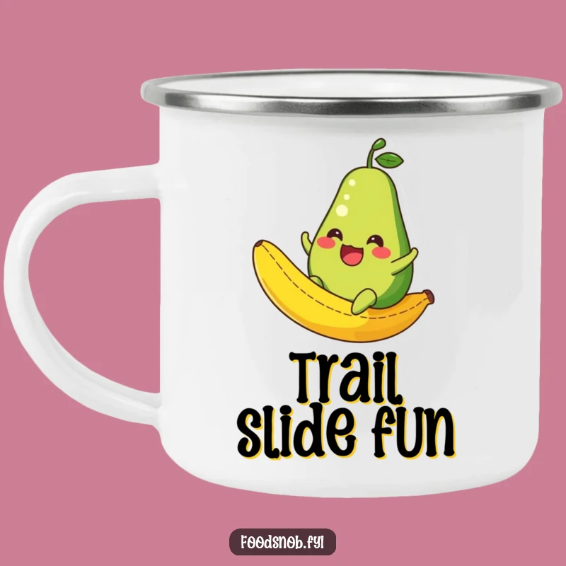 Funny Avocado Banana Peel Camping Mug: Adventure-Ready Slippery Drinkware
