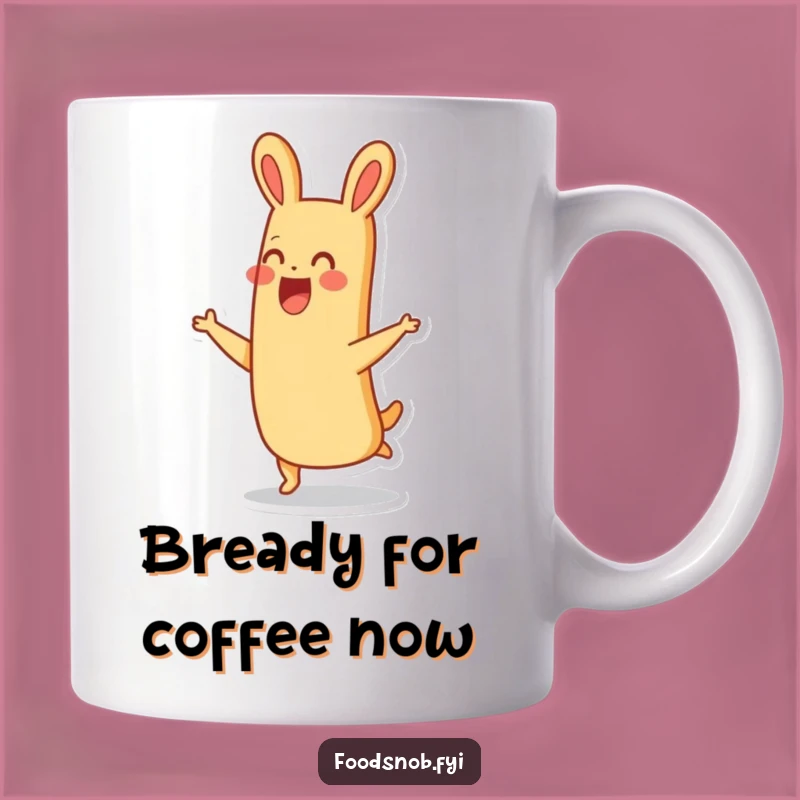 Funny Hopping Baguette Mug: Start Your Day with Carb-tastic Cheer