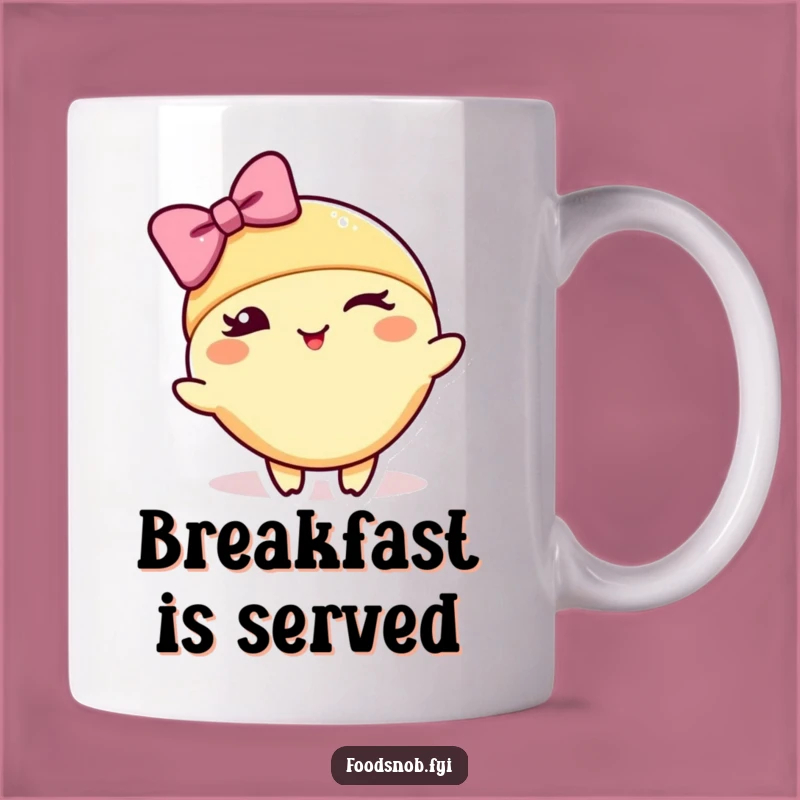 Funny Winking Croissant Bow Mug: A Chic Gift for Pastry Lovers