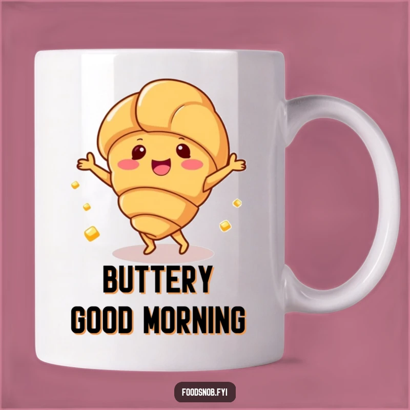 Funny Croissant Dance Mug, Happy Pastry Humor Perfect Gift Idea