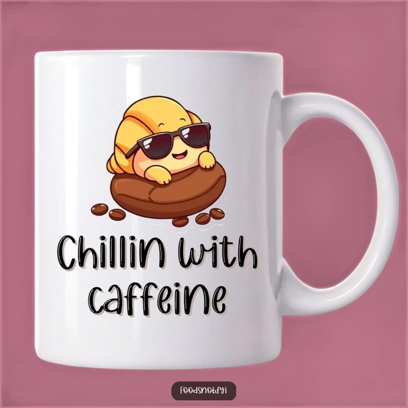 Funny Croissant Sunglasses Mug: Hilarious Breakfast Gift for Coffee Lovers