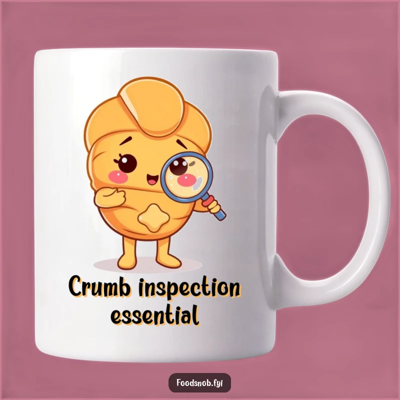 Funny Croissant Detective Mug - Humorous Pastry Gift for Curious Minds