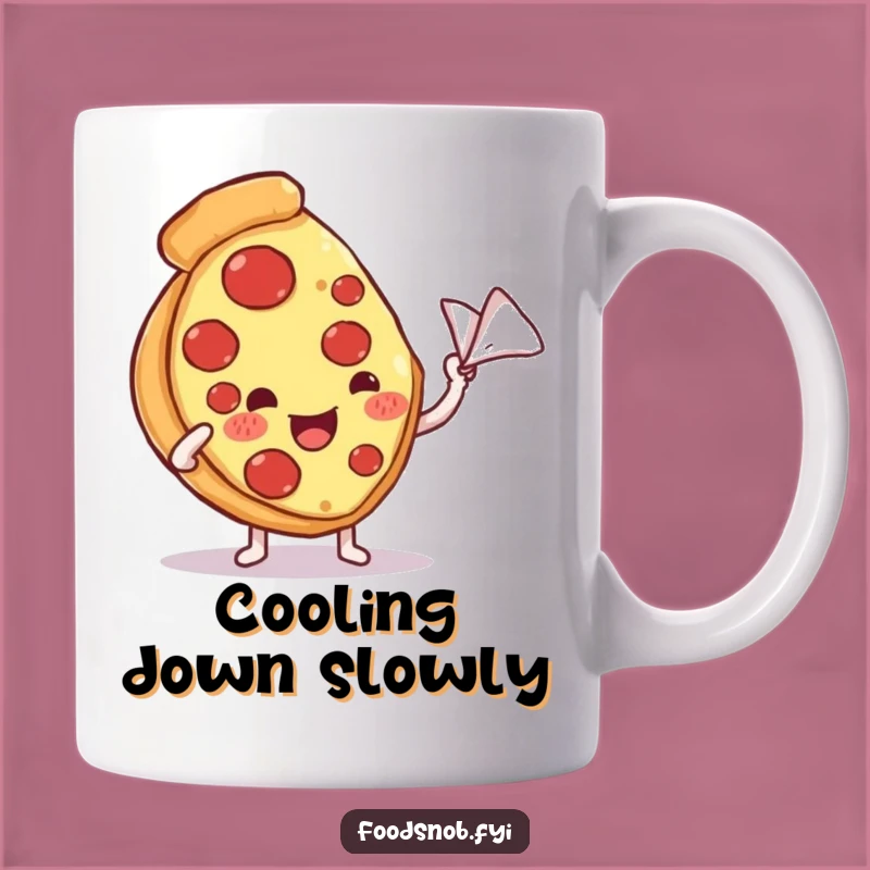 Funny Fanned Pizza Slice Mug - Stay Cool with Hilarious Comfort!