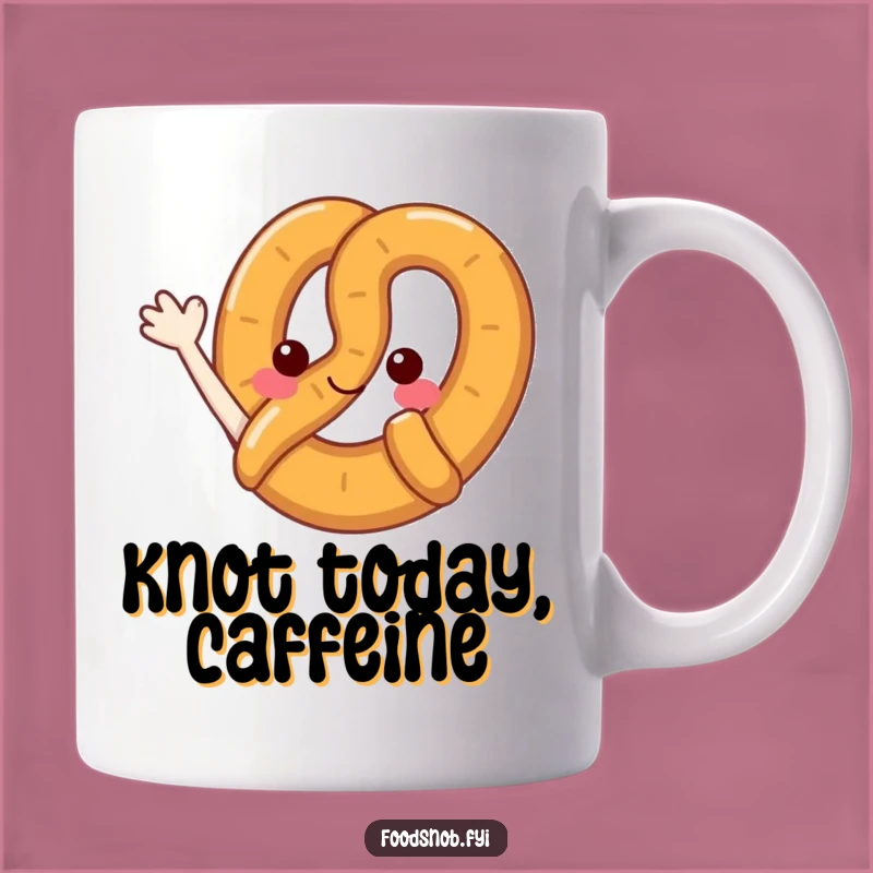 Funny Pretzel Wave Mug - Adorable Cartoon Pretzel Gift for Snack Lovers