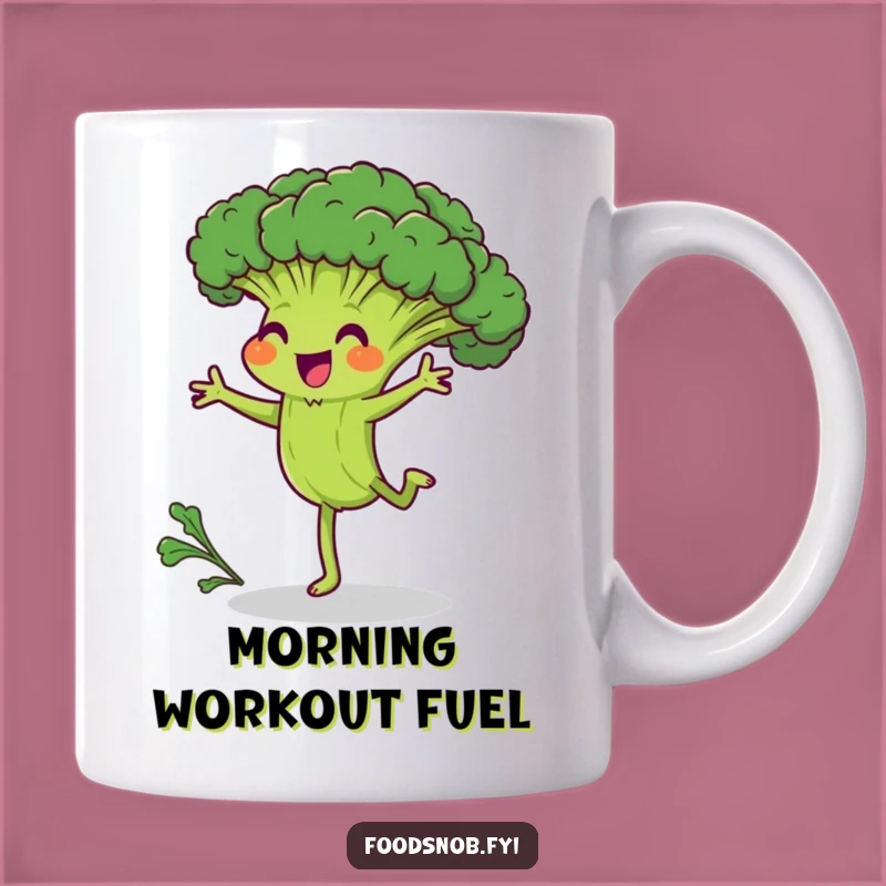 Funny Effortful Broccoli Cartwheel Mug - Hilarious Motivation for Your Day!