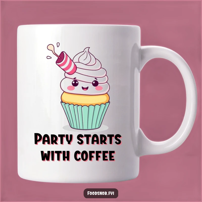 Funny Cupcake Party Mug: Celebrate with Frosting Fun and Humorous Sweetness