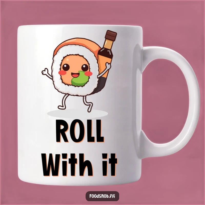 Funny Kawaii Sushi Mug - Dance Your Way to a Happy Meal!