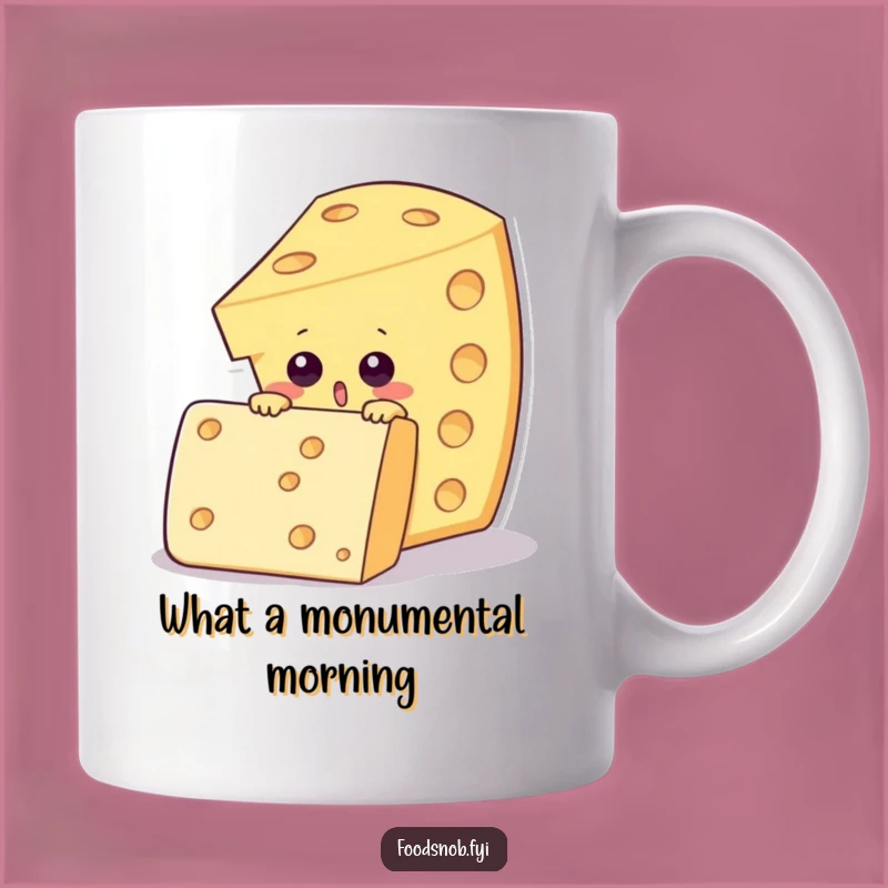 Funny Surprised Cheese Wedge Mug - Hilarious Cracker Snack Gift