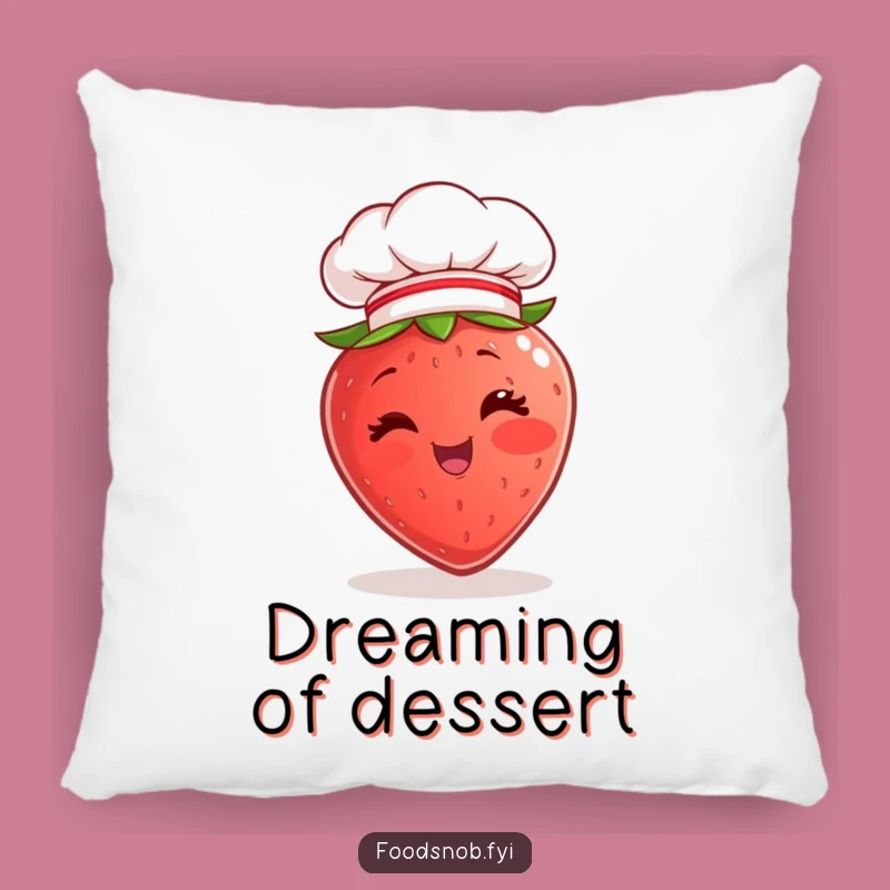 Funny Pillow: Chef Strawberry Wink for Cozy Comfort