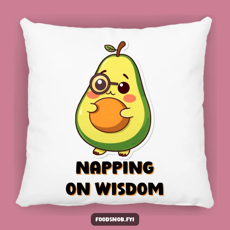 Funny Avocado Monocle Pillow, Comfort Meets Classy Comedy!