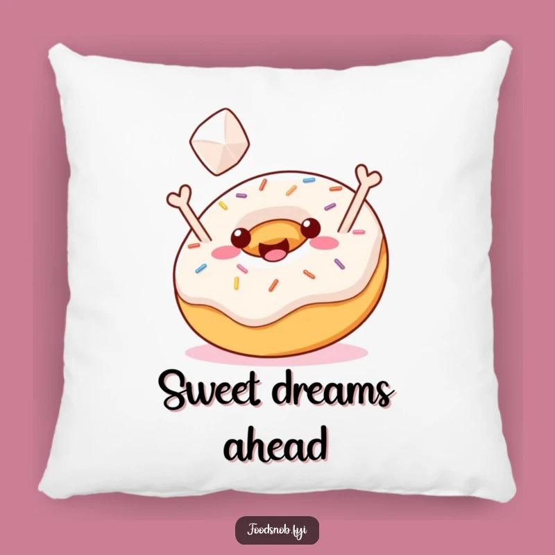 Funny Donut Sugar Toss Pillow: Cuddle Up with Sweet Comfort and Humorous Sprinkles