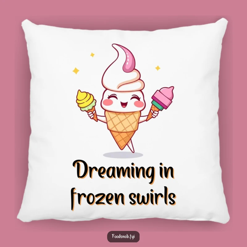 Funny Juggling Ice Cream Pillow: Cozy Comfort with a Sweet Twist
