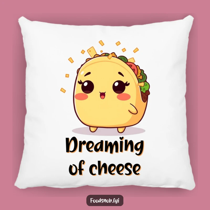 Funny Kawaii Taco Cheese Shower Pillow - Comfy & Hilarious Home Decor!