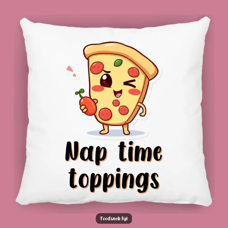 Funny Pizza Wink Pillow, Comfy Accent for Playful Foodies