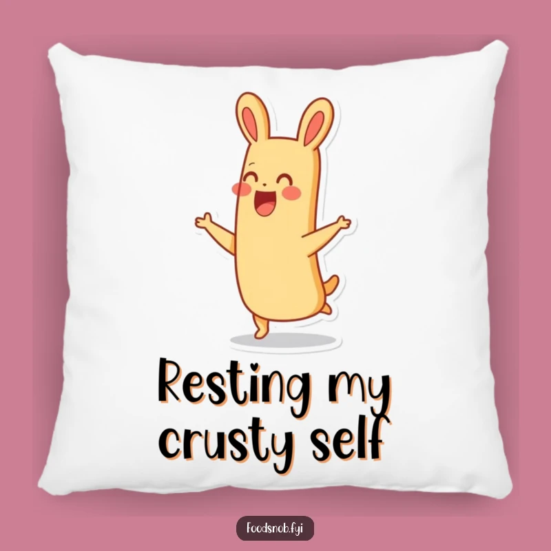 Funny Hopping Baguette Pillow: Cozy Comfort with a Side of Cheer