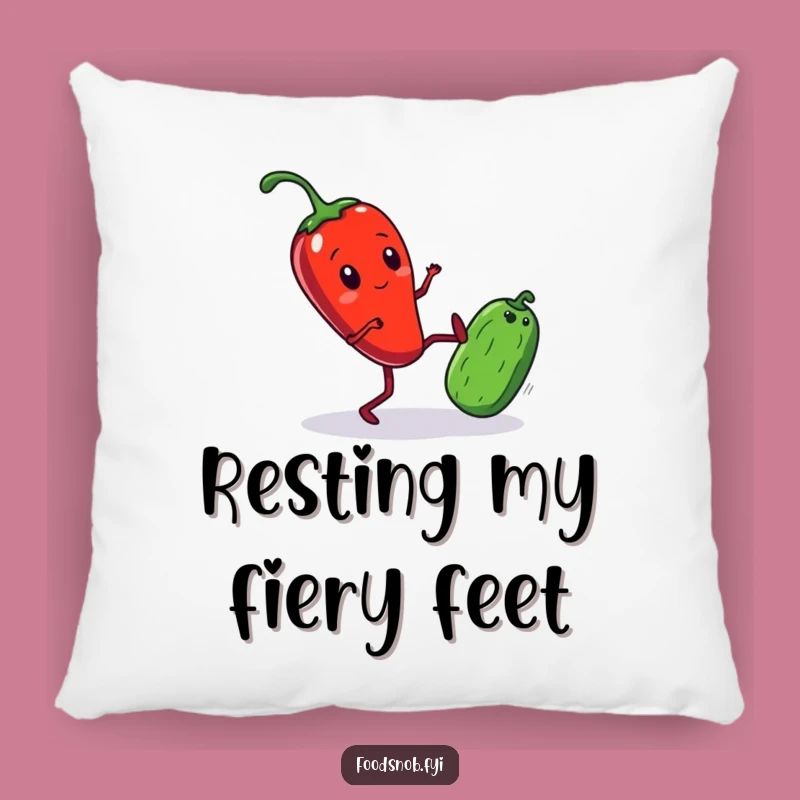 Funny Pillow: Chili Pepper Kicking Cucumber for Cozy Fun