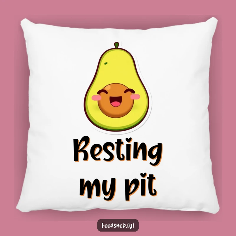 Funny Avocado Pit Face Pillow - Cozy & Joyful Accent for Your Sofa