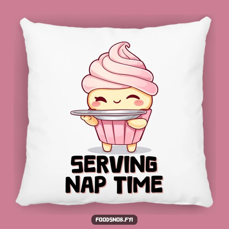 Cozy Funny Winking Cupcake Pillow - Soft & Cheerful Dessert Comfort