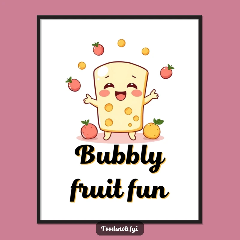 Funny Cheese Juggler Digital Art, Instant Cheerful Vibes for Your Walls!