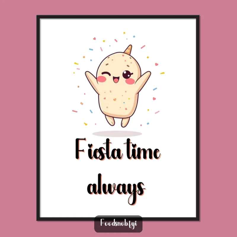 Funny Kawaii Burrito Digital Art - Instant Fiesta for Your Walls!